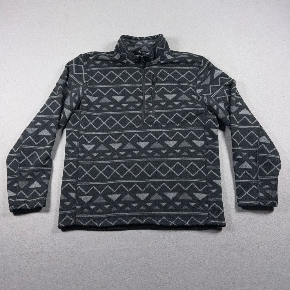 The North Face Novelty Gordon Lyons Men Large 1/4 Zip Fleece Grey Black Gorpcore